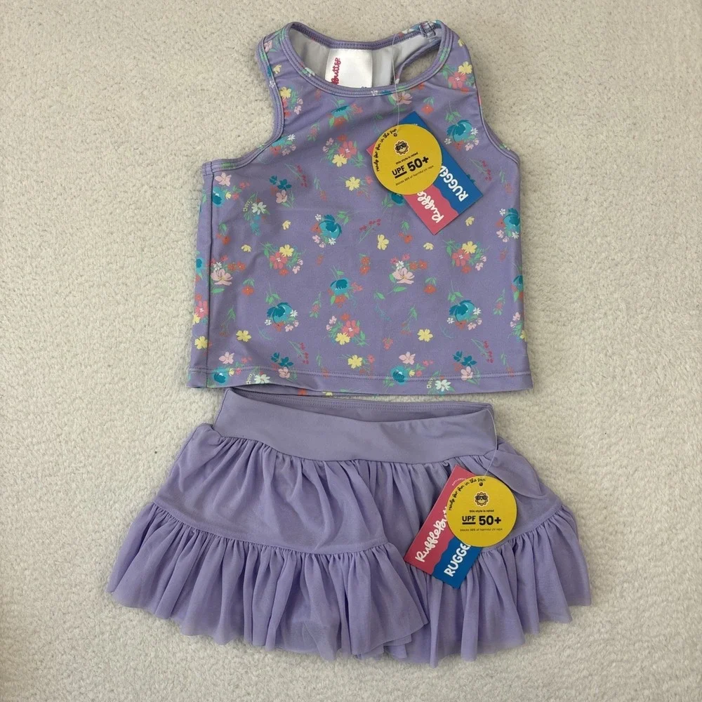 LOT OF 5: RUFFLEBUTTS Girls Swimsuits Size 2T Two-Piece Tankini‎ One-Piece UPF